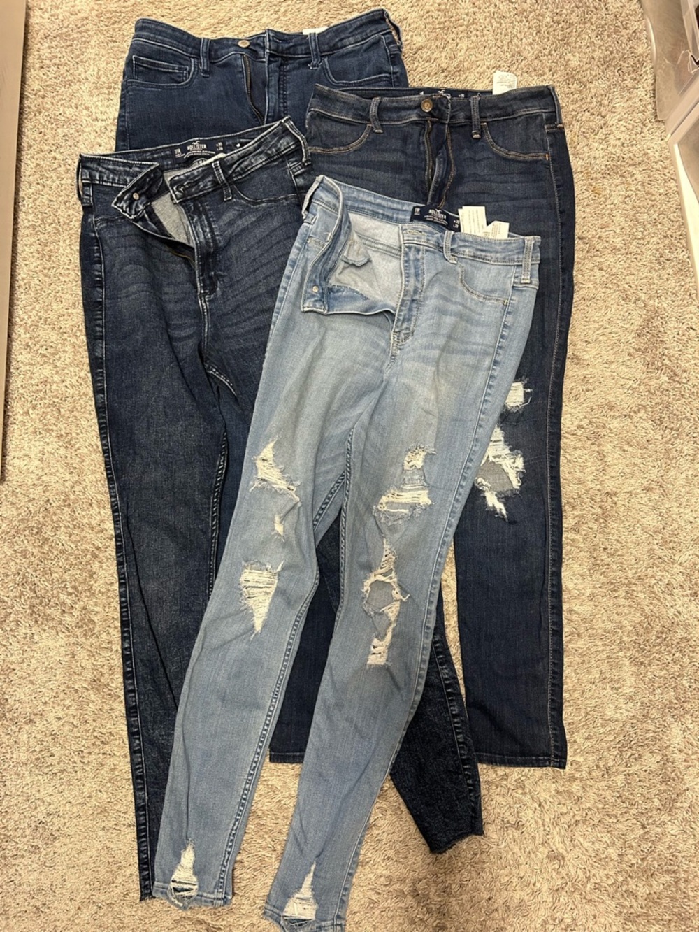Bundle of 4 pair Hollister Dark Blue Women's Skinny Jeans size 11R